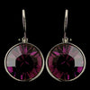 Silver Amethyst Swarovski Crystal Element Round Leverback Bridal Wedding Earrings 9600