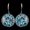Silver Aqua Swarovski Crystal Element Round Leverback Bridal Wedding Earrings 9600