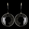 Silver Jet Black Swarovski Crystal Element Round Leverback Bridal Wedding Earrings 9600