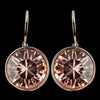 Silver Light Rose Swarovski Crystal Element Round Leverback Bridal Wedding Earrings 9600
