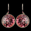 Silver Rose Swarovski Crystal Element Round Leverback Bridal Wedding Earrings 9600