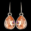 Silver Peach Swarovski Crystal Element Teardrop Dangle Hook Bridal Wedding Earrings 9601