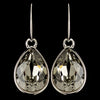 Silver Smoke Swarovski Crystal Element Teardrop Dangle Hook Bridal Wedding Earrings 9601