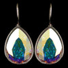 Silver AB Swarovski Crystal Element Teardrop Leverback Bridal Wedding Earrings 9602