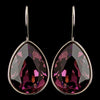 Silver Amethyst Swarovski Crystal Element Teardrop Leverback Bridal Wedding Earrings 9602