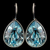 Silver Aqua Swarovski Crystal Element Teardrop Leverback Bridal Wedding Earrings 9602