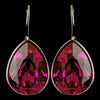 Silver Fuchsia Swarovski Crystal Element Teardrop Leverback Bridal Wedding Earrings 9602