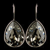 Silver Greige Light Grey Swarovski Crystal Element Teardrop Leverback Bridal Wedding Earrings 9602