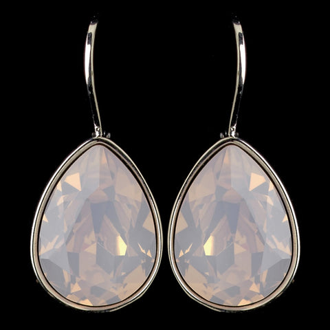 Silver Transmission Hotfix Transparent Swarovski Crystal Element Teardrop Leverback Bridal Wedding Earrings 9602