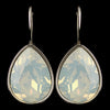 Silver White Opal Swarovski Crystal Element Teardrop Leverback Bridal Wedding Earrings 9602