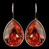 Silver Padparadscha Swarovski Crystal Element Teardrop Leverback Bridal Wedding Earrings 9602