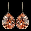 Silver Peach Swarovski Crystal Element Teardrop Leverback Bridal Wedding Earrings 9602
