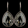 Silver Smoke Swarovski Crystal Element Teardrop Leverback Bridal Wedding Earrings 9602