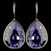 Silver Tanzanite Swarovski Crystal Element Teardrop Leverback Bridal Wedding Earrings 9602