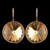 Gold Light Topaz Swarovski Crystal Element Large Round Leverback Bridal Wedding Earrings 9603