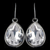 Silver Crystal Clear Swarovski Crystal Element Large Teardrop Hook Bridal Wedding Earrings 9604