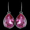 Silver Rose Swarovski Crystal Element Large Teardrop Hook Bridal Wedding Earrings 9604