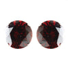 9mm Sterling Silver Round Burgundy CZ Crystal Stud Bridal Wedding Earrings