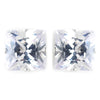 8mm Sterling Silver Princess Clear CZ Crystal Stud Bridal Wedding Earrings Sample