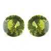 8mm Sterling Silver Round Peridot AB CZ Crystal Stud Bridal Wedding Earrings