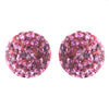 8mm Sterling Silver Ball Pink Crystal Stud Bridal Wedding Earrings