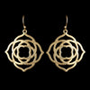 Light Gold Matte Dangle Floral Artistic Bridal Wedding Earrings 9629