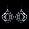Silver Matte Flower Drop Bridal Wedding Earrings 9629