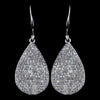 Rhodium Clear Pave Teardrop CZ Drop Bridal Wedding Earrings