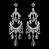 Silver Clear Crystal Chandelier Bridal Wedding Earrings 9686