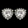 Rhodium Clear Trillion CZ Crystal Stud Bridal Wedding Earrings 9741