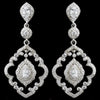 Rhodium Clear CZ Teardrop Dangle Bridal Wedding Earrings 9806