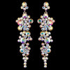 Gold AB Rhinestone Round Dangle Bridal Wedding Earrings 9889