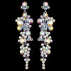 Silver AB Rhinestone Round Dangle Bridal Wedding Earrings 9889