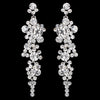 Silver Clear Rhinestone Round Dangle Bridal Wedding Earrings 9889