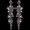 Silver Smoke Rhinestone Round Dangle Bridal Wedding Earrings 9889