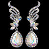 Silver AB Rhinestone Drop Bridal Wedding Earrings 9891