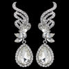 Silver Clear Rhinestone Drop Bridal Wedding Earrings 9891