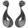 Black Rhinestone Dangle Bridal Wedding Earrings 9893