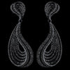 Black Rhinestone Dangle Bridal Wedding Earrings 9893