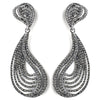Silver Smoke Rhinestone Dangle Bridal Wedding Earrings 9893