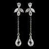 Silver Clear Swarovski and CZ Crystal Bridal Wedding Necklace & Dangle Earrings 9953