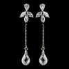 Silver Clear Swarovski & CZ Crystal Dangle Drop Bridal Wedding Earrings 9953