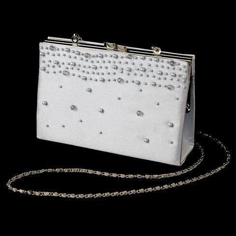 Stunning Silver Satin Bridal Wedding Evening Bag 218