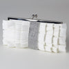 Satin Ruffle Bridal Wedding Evening Bag 307 with Rhinestone Banding