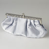 Satin Bridal Wedding Evening Bag 309 with Rhinestone Accented Vintage Frame
