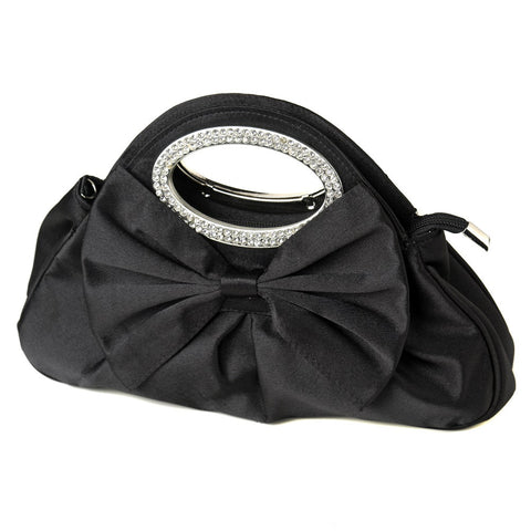 Satin Bridal Wedding Evening Bag 311 with Rhinestone Accented Handles