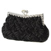 Satin Weave Bridal Wedding Evening Bag 312 with Crystal Frame