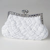 Satin Weave Bridal Wedding Evening Bag 312 with Crystal Frame