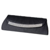 Satin Bridal Wedding Evening Bag 323 with Crystal Trim Accent & Closure, Silver Shoulder Strap