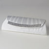 Satin Bridal Wedding Evening Bag 323 with Crystal Trim Accent & Closure, Silver Shoulder Strap